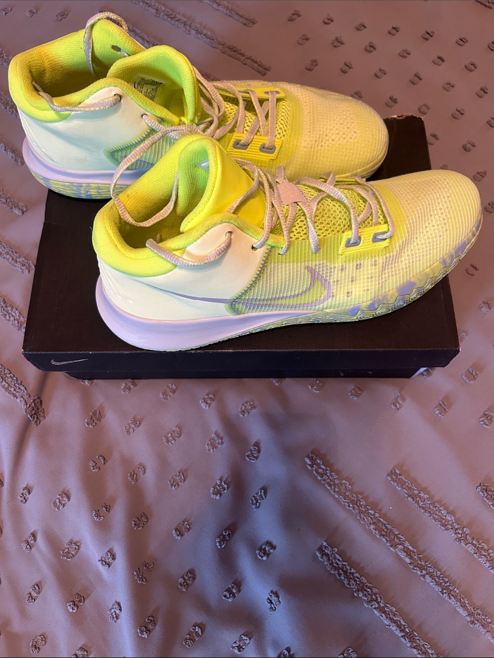 Nike Bright Yellow Athletic Basketball Shoes